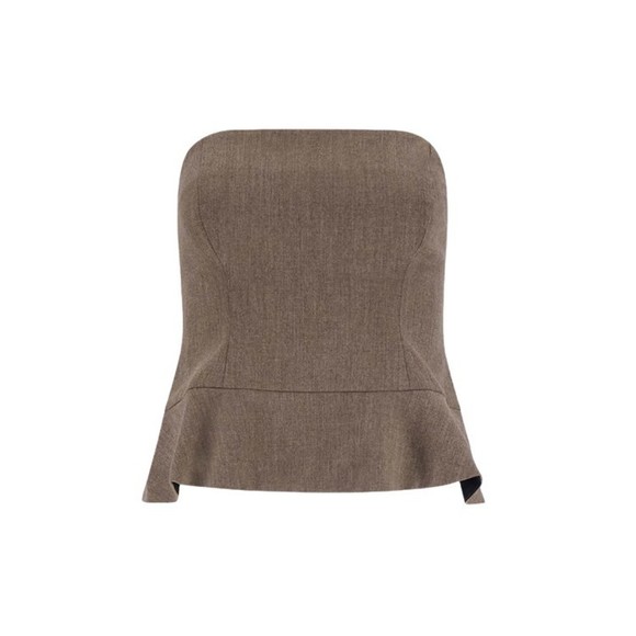Beaufille Tailored Strapless Brown Blouse - NWT - Picture 1 of 6